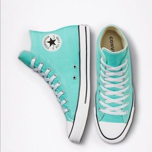 Uni-sex Electric aqua converse
